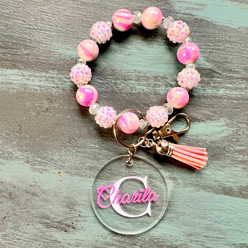 Custom keychain wristlet